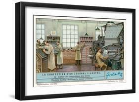 Newspaper Business,Typesetting Room-null-Framed Art Print