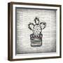 Newspaper Cactus 1-Kimberly Allen-Framed Art Print