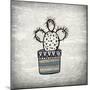 Newspaper Cactus 1-Kimberly Allen-Mounted Art Print