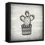 Newspaper Cactus 1-Kimberly Allen-Framed Stretched Canvas