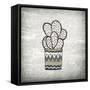 Newspaper Cactus 2-Kimberly Allen-Framed Stretched Canvas