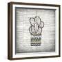 Newspaper Cactus 2-Kimberly Allen-Framed Art Print