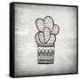 Newspaper Cactus 2-Kimberly Allen-Framed Stretched Canvas