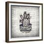 Newspaper Cactus 3-Kimberly Allen-Framed Art Print