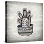 Newspaper Cactus 3-Kimberly Allen-Stretched Canvas