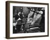 Newspaper Founder Robert S. Abbott Checking Printing Press at the African American Newspaper-Gordon Coster-Framed Photographic Print