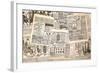 Newspaper Pages with Antique Advertising. Woman's Fashion Magazine-LiliGraphie-Framed Photographic Print