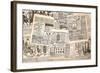 Newspaper Pages with Antique Advertising. Woman's Fashion Magazine-LiliGraphie-Framed Photographic Print