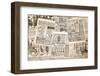 Newspaper Pages with Antique Advertising. Woman's Fashion Magazine-LiliGraphie-Framed Photographic Print