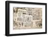 Newspaper Pages with Antique Advertising. Woman's Fashion Magazine-LiliGraphie-Framed Photographic Print