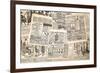 Newspaper Pages with Antique Advertising. Woman's Fashion Magazine-LiliGraphie-Framed Photographic Print