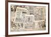 Newspaper Pages with Antique Advertising. Woman's Fashion Magazine-LiliGraphie-Framed Photographic Print