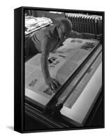 Newspaper Printing, Mexborough, South Yorkshire, 1959-Michael Walters-Framed Stretched Canvas