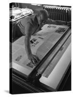 Newspaper Printing, Mexborough, South Yorkshire, 1959-Michael Walters-Stretched Canvas