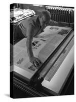 Newspaper Printing, Mexborough, South Yorkshire, 1959-Michael Walters-Stretched Canvas