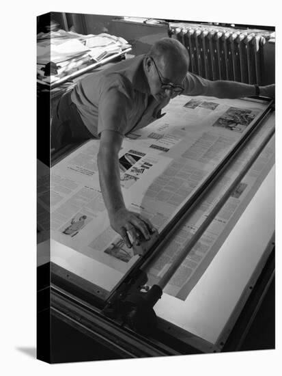 Newspaper Printing, Mexborough, South Yorkshire, 1959-Michael Walters-Stretched Canvas