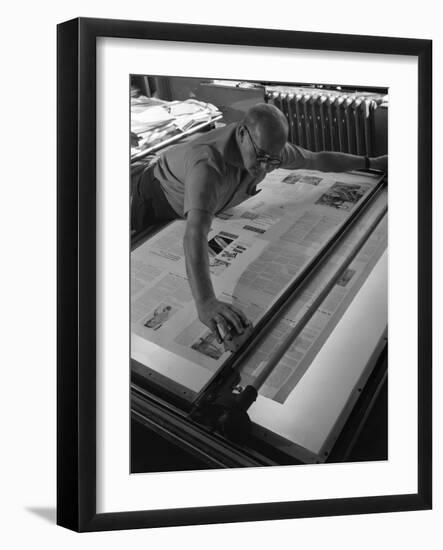 Newspaper Printing, Mexborough, South Yorkshire, 1959-Michael Walters-Framed Photographic Print