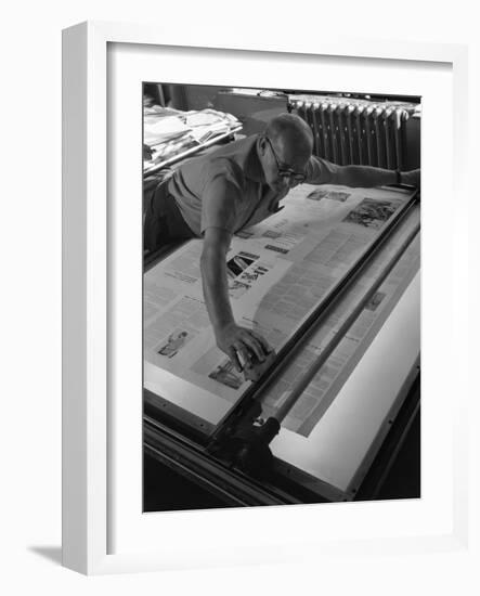 Newspaper Printing, Mexborough, South Yorkshire, 1959-Michael Walters-Framed Photographic Print