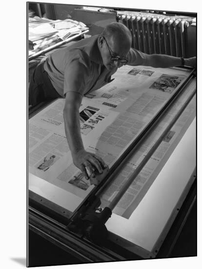 Newspaper Printing, Mexborough, South Yorkshire, 1959-Michael Walters-Mounted Photographic Print