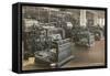 Newspaper Printing Press Room-null-Framed Stretched Canvas