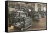 Newspaper Printing Press Room-null-Framed Stretched Canvas