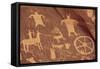 Newspaper Rock, a Mural of Ancient Indian Petroglyphs and Pictographs-null-Framed Stretched Canvas