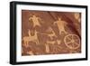 Newspaper Rock, a Mural of Ancient Indian Petroglyphs and Pictographs-null-Framed Photo