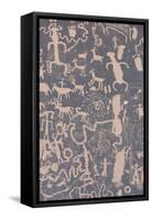 Newspaper Rock State Historical Monument, Petroglyphs, Utah, Usa-Rainer Mirau-Framed Stretched Canvas