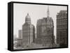 Newspaper Row, City Hall Park, New York, N.Y.-null-Framed Stretched Canvas