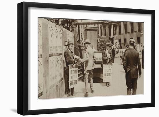 Newspaper Sellers in Trafalgar Square, from 'Wonderful London', Published 1926-27 (Photogravure)-English Photographer-Framed Giclee Print