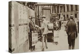 Newspaper Sellers in Trafalgar Square, from 'Wonderful London', Published 1926-27 (Photogravure)-English Photographer-Stretched Canvas