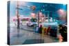 Newspaper stands during rain storm in downtown Philadelphia, Pennsylvania-null-Stretched Canvas