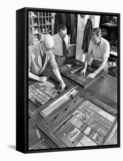 Newspaper Typesetting, Mexborough, South Yorkshire, 1959-Michael Walters-Framed Stretched Canvas
