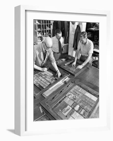 Newspaper Typesetting, Mexborough, South Yorkshire, 1959-Michael Walters-Framed Photographic Print