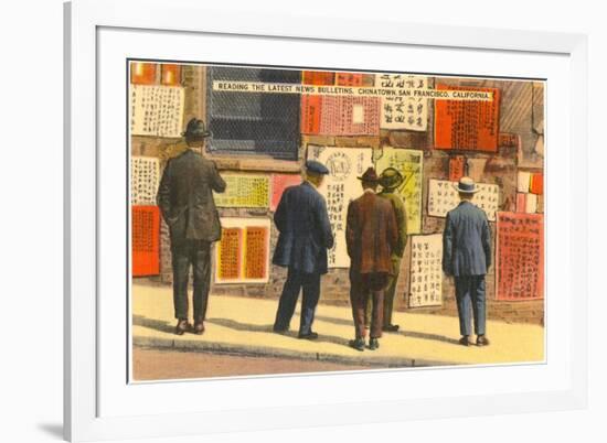 Newspapers in Chinatown, San Francisco, California-null-Framed Art Print