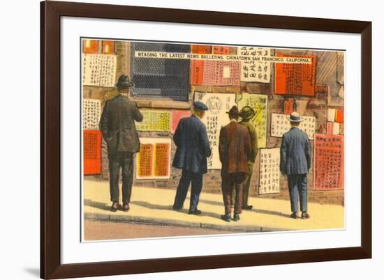 Newspapers in Chinatown, San Francisco, California-null-Framed Art Print