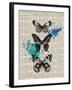 Newsprint Butterflies-Morgan Yamada-Framed Art Print