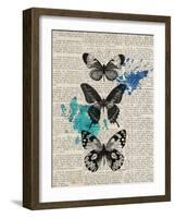 Newsprint Butterflies-Morgan Yamada-Framed Art Print