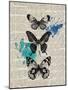 Newsprint Butterflies-Morgan Yamada-Mounted Art Print