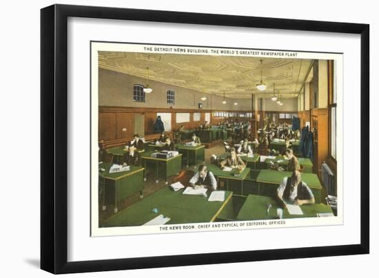 Newsroom, Detroit News Building, Michigan-null-Framed Art Print