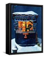 "Newsstand in the Snow", December 20,1941-Norman Rockwell-Framed Stretched Canvas