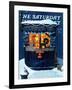 "Newsstand in the Snow" Saturday Evening Post Cover, December 20,1941-Norman Rockwell-Framed Giclee Print