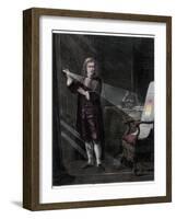 Newton Investigating Light, 1870-William Mouat Loudan-Framed Giclee Print