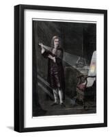 Newton Investigating Light, 1870-William Mouat Loudan-Framed Giclee Print