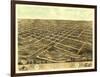 Newton, Iowa - Panoramic Map-Lantern Press-Framed Art Print