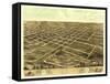 Newton, Iowa - Panoramic Map-Lantern Press-Framed Stretched Canvas