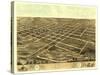 Newton, Iowa - Panoramic Map-Lantern Press-Stretched Canvas