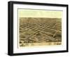 Newton, Iowa - Panoramic Map-Lantern Press-Framed Art Print