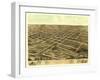 Newton, Iowa - Panoramic Map-Lantern Press-Framed Art Print