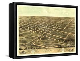 Newton, Iowa - Panoramic Map-Lantern Press-Framed Stretched Canvas